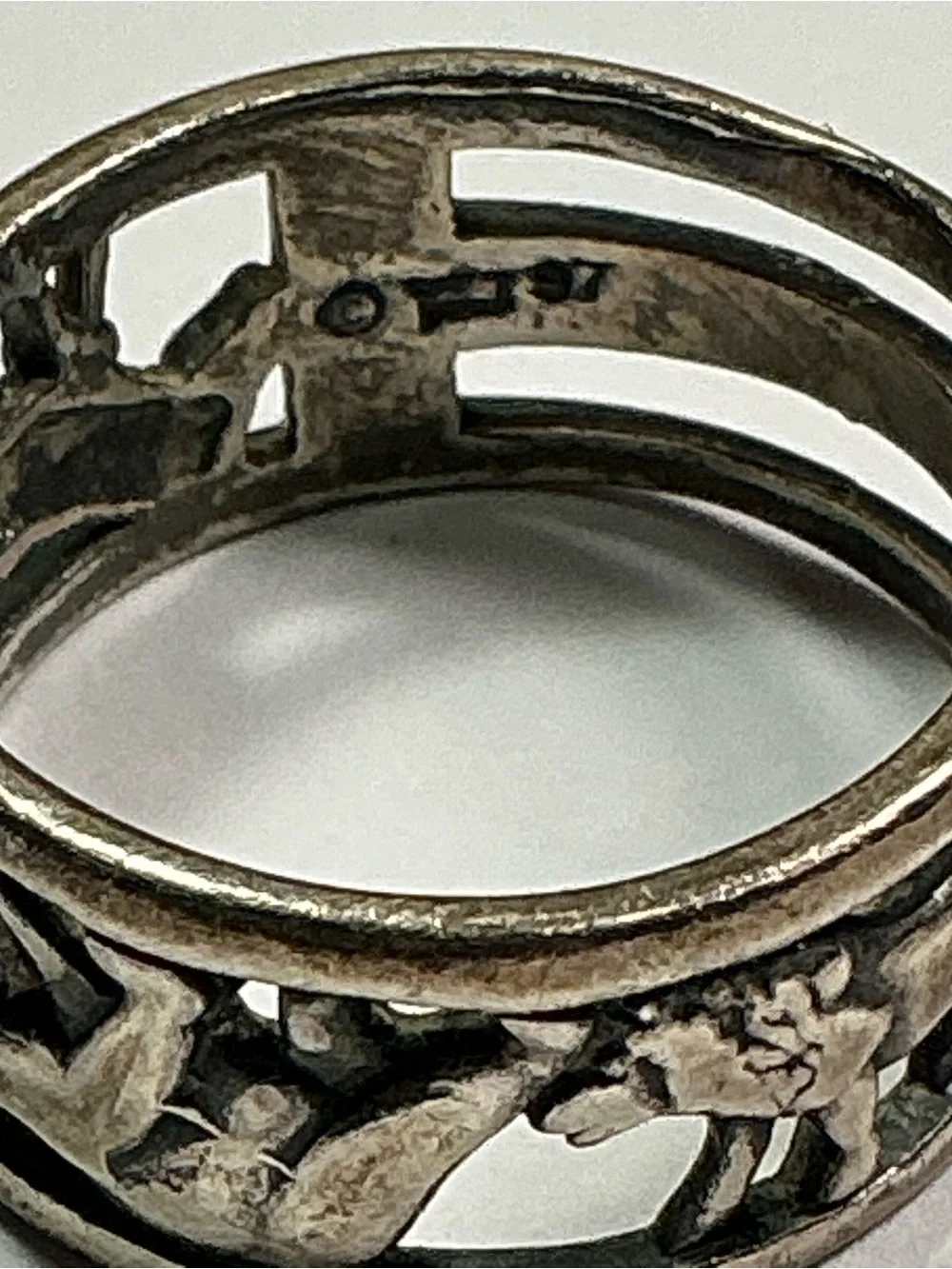 Vintage Sterling Silver Open Works Zoo Ring. Size 9